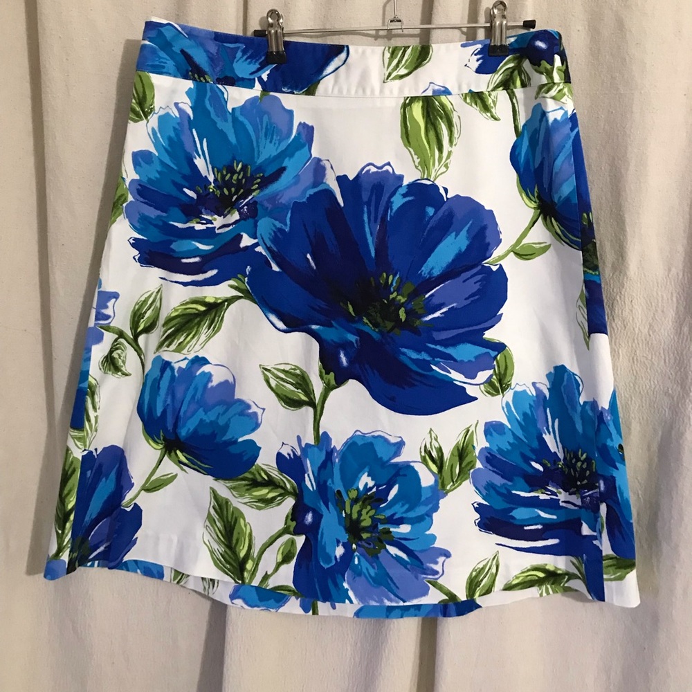 Aline blue floral skirt